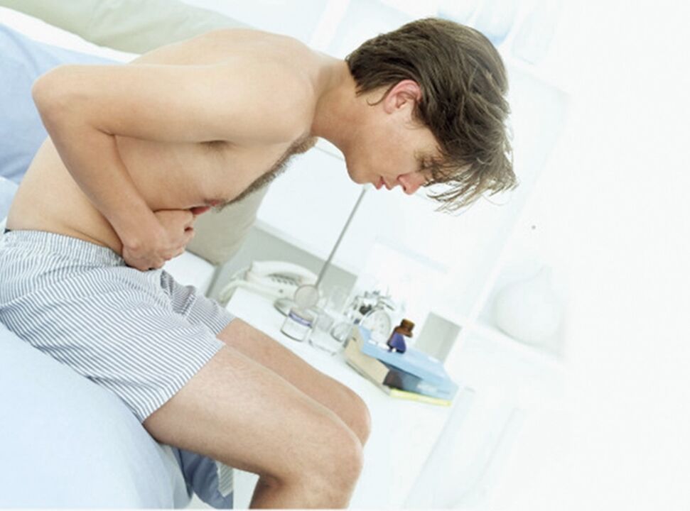 Schmerzen bei einem Mann mit Prostatitis